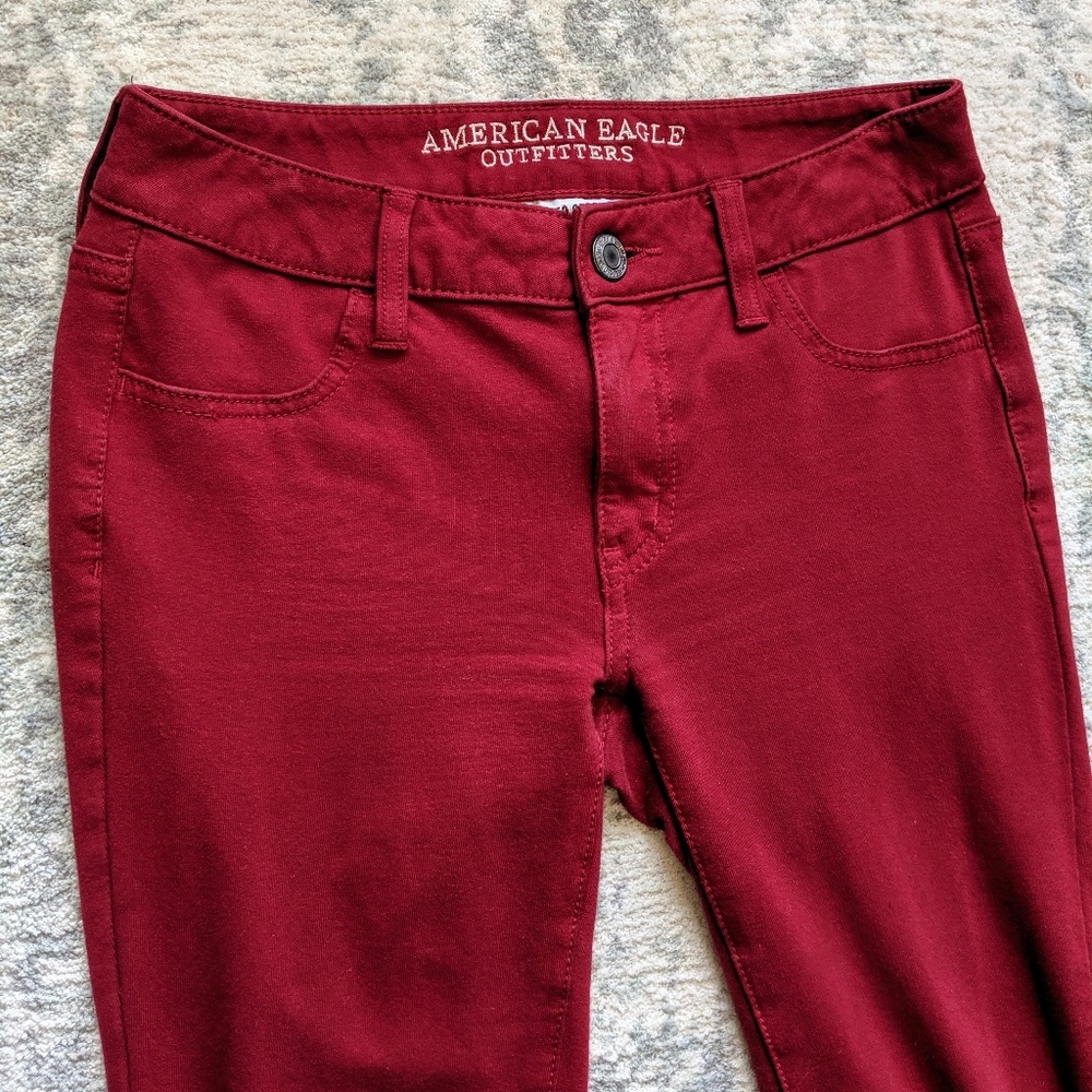 American Eagle Red Jeggings Super Stretch
